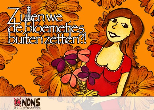 Bloemetjes buiten zetten